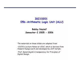 IKI10201 05b-Arithmetic Logic Unit (ALU)