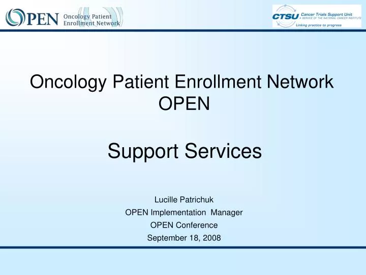 oncology patient enrollment network open support services