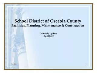 School District of Osceola County Facilities, Planning, Maintenance &amp; Construction