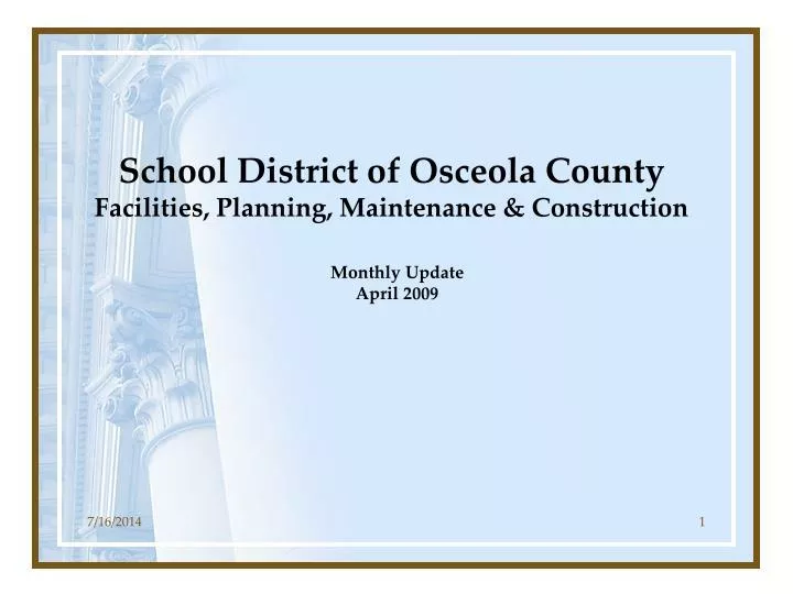 school district of osceola county facilities planning maintenance construction