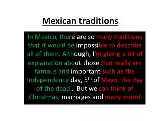 Mexican traditions