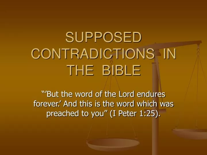 supposed contradictions in the bible