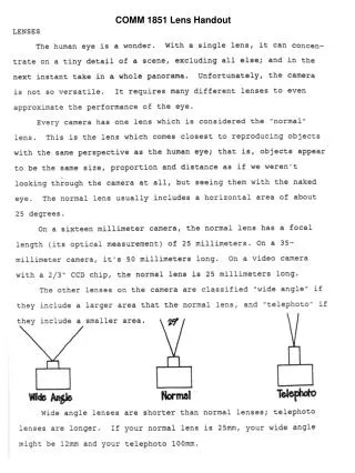 COMM 1851 Lens Handout