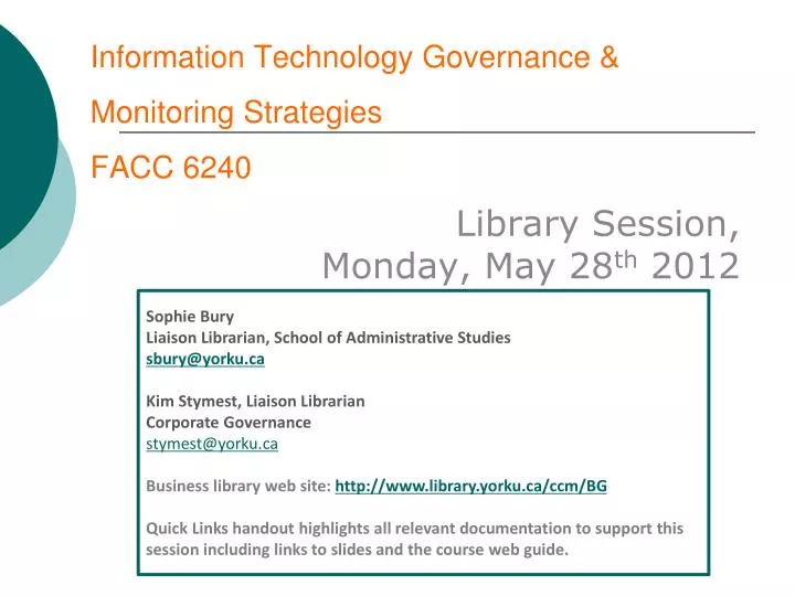 information technology governance monitoring strategies facc 6240