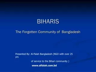 BIHARIS The Forgotten Community of Bangladesh