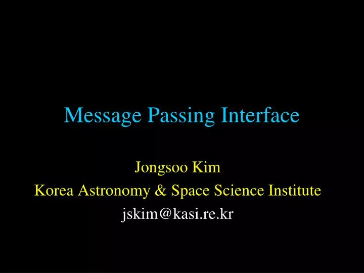 message passing interface