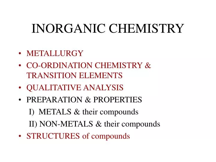 inorganic chemistry