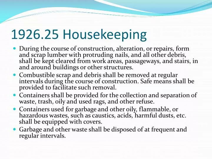 1926 25 housekeeping