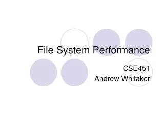 File System Performance