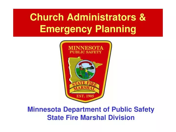 church administrators emergency planning