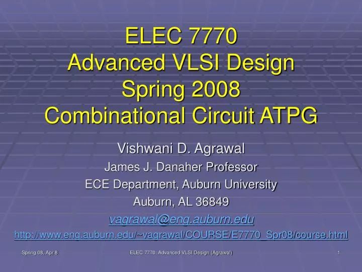 elec 7770 advanced vlsi design spring 2008 combinational circuit atpg
