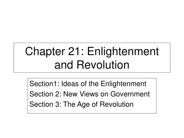 chapter 21 enlightenment and revolution