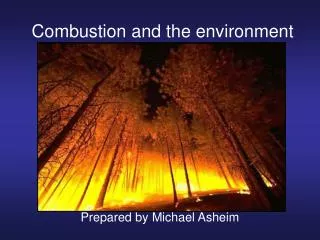 Combustion and the environment