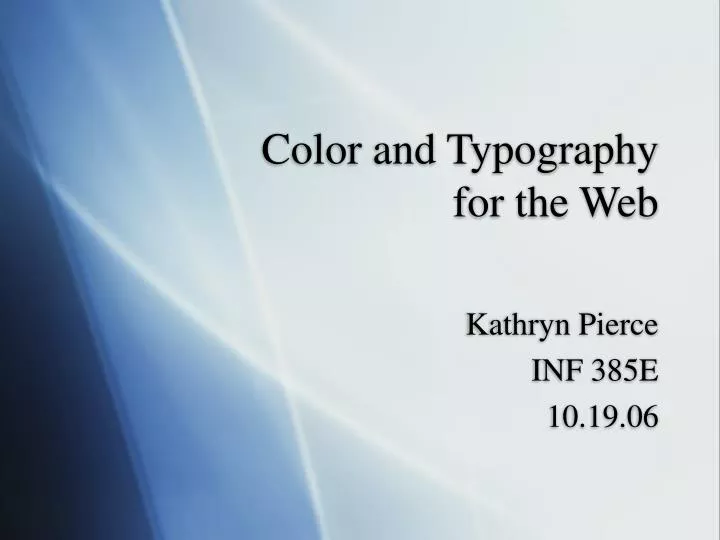 color and typography for the web