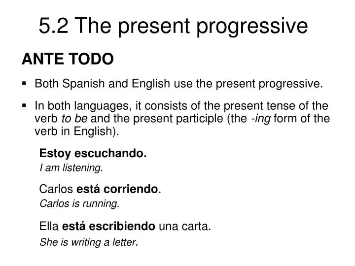seen in the spaces with the correct form of the verb in present progressive  form example play blank the 