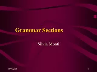 Grammar Sections