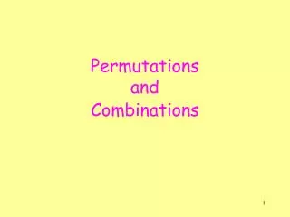 permutations and combinations