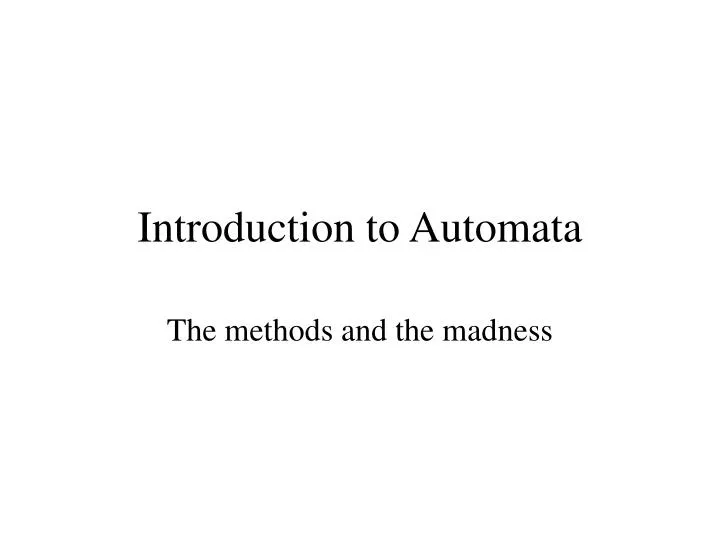 introduction to automata