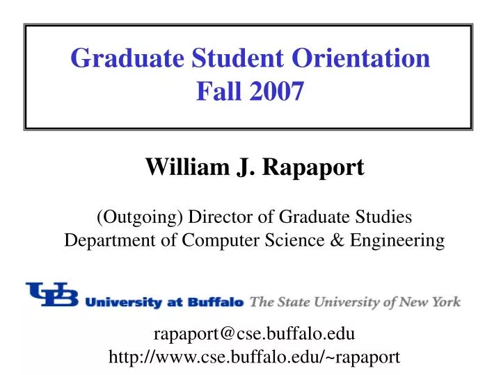 graduate student orientation fall 2007