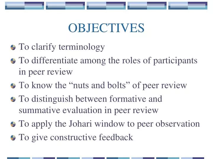 objectives