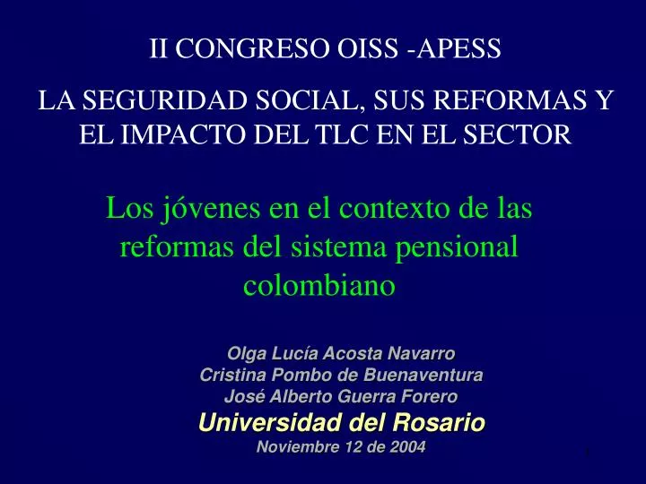 los j venes en el contexto de las reformas del sistema pensional colombiano