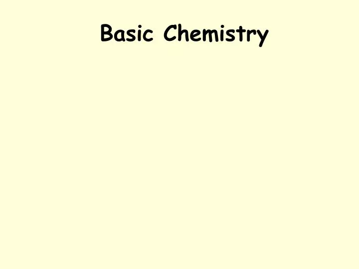 basic chemistry