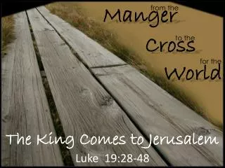 The King Comes to Jerusalem Luke 19:28-48