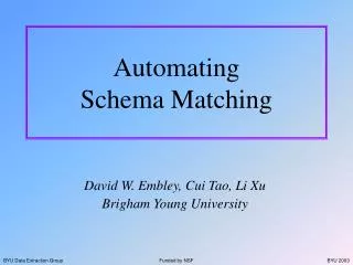 Automating Schema Matching