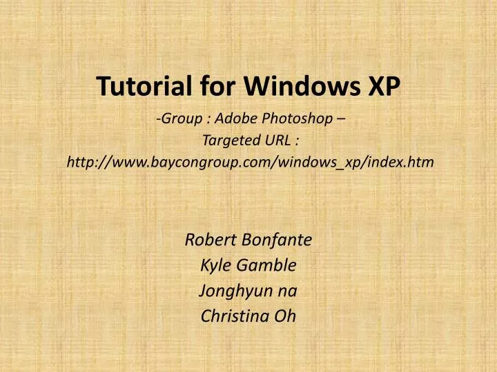 tutorial for windows xp