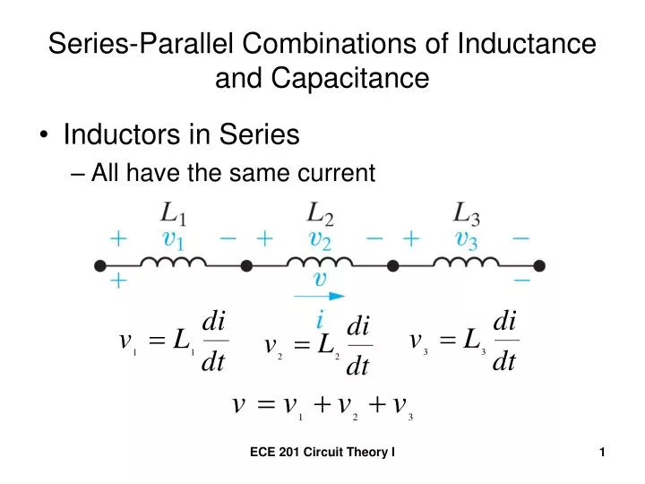 series parallel combinations of inductance and capacitance