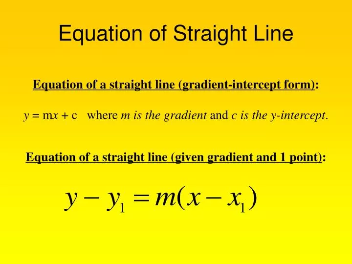 equation of straight line