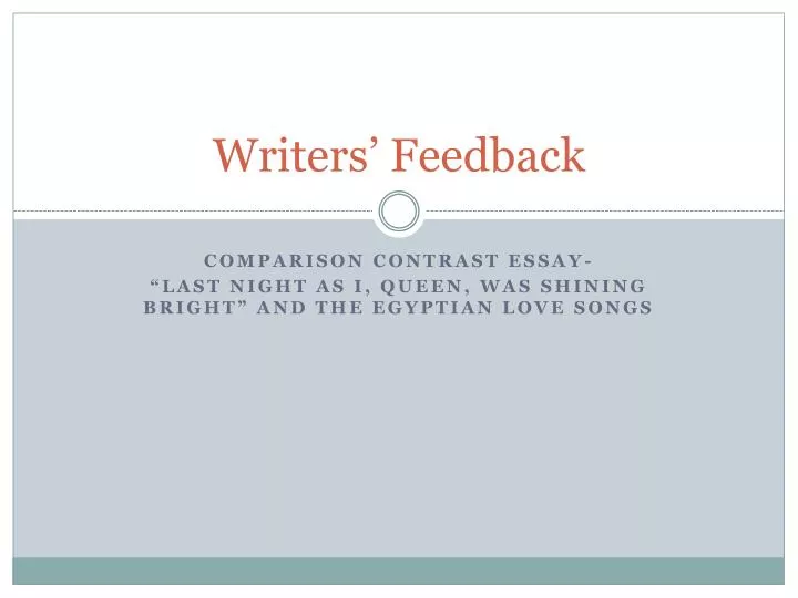 writers feedback