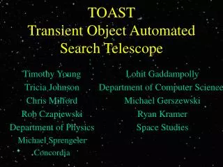TOAST Transient Object Automated Search Telescope