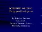 SCIENTIFIC WRITING: Paragraphs Development - slide 1