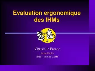 evaluation ergonomique des ihms