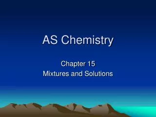 AS Chemistry