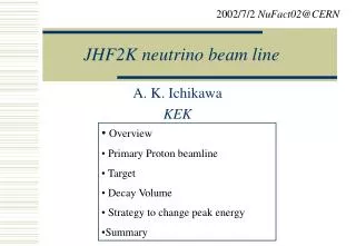 JHF2K neutrino beam line