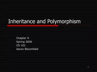 Inheritance and Polymorphism