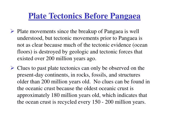 plate tectonics before pangaea
