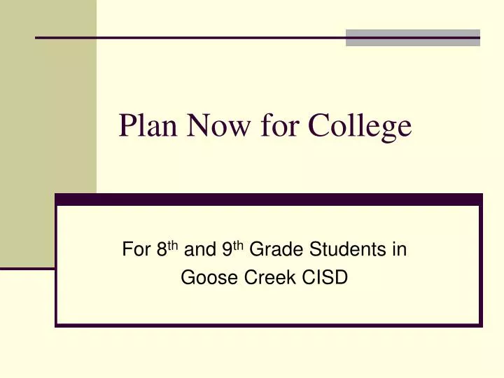 plan now for college
