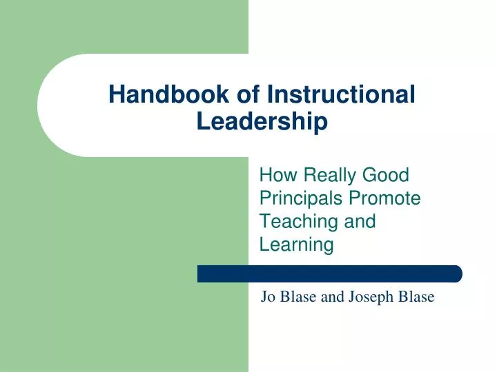 handbook of instructional leadership