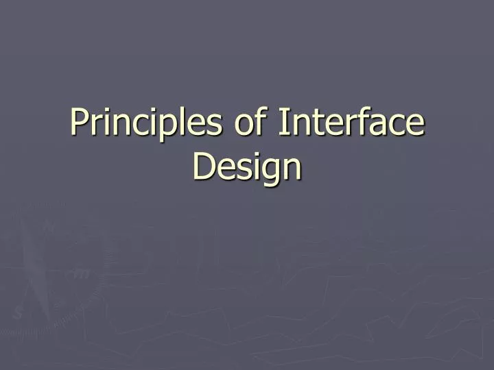 principles of interface design
