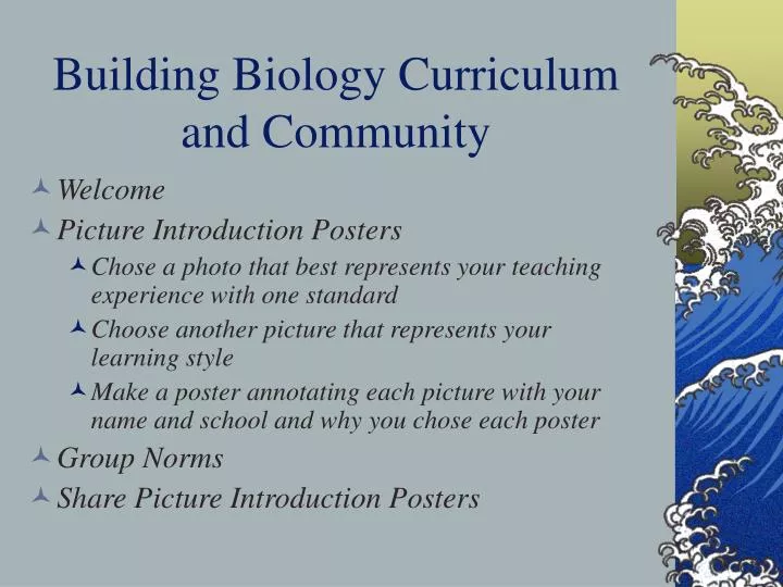 building biology curriculum and community