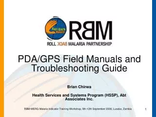PDA/GPS Field Manuals and Troubleshooting Guide