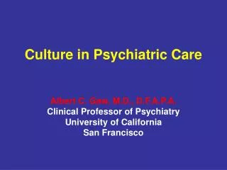 Culture in Psychiatric Care