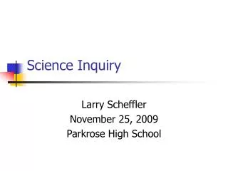 Science Inquiry