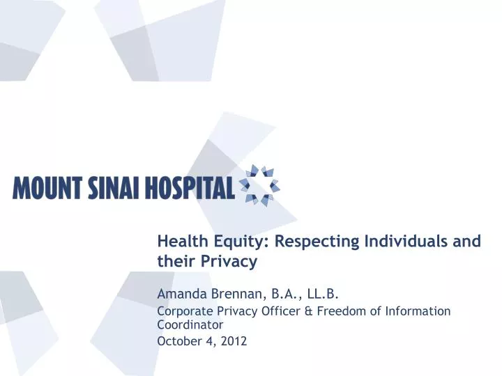 health equity respecting individuals and their privacy