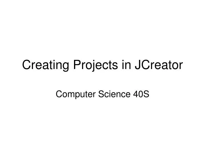 creating projects in jcreator