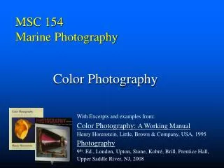 MSC 154 Marine Photography