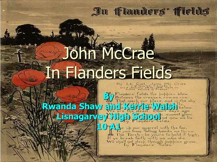 john mccrae in flanders fields